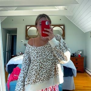 Cheetah print off the shoulder Aerie sweater!